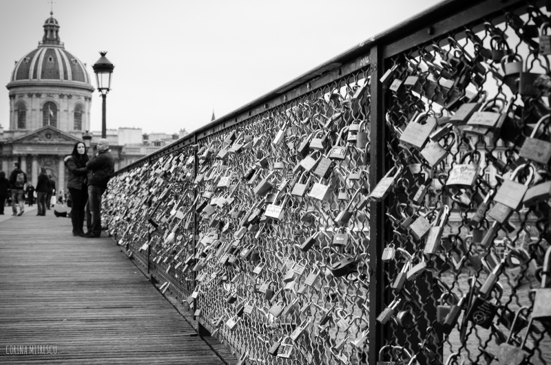 love locks on bridge in paris